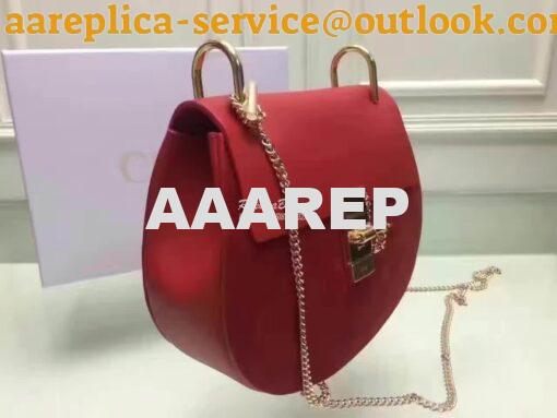 Replica Chloe Drew Shoulder bag Smooth and Suede Calfskin Red 3