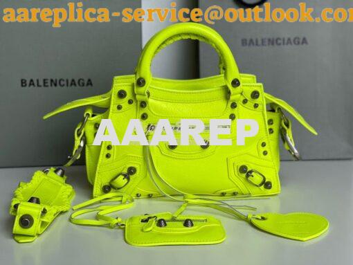 Replica Balenciaga Neo Cagole XS Handbag in Neon Yellow Arena Lambskin 2