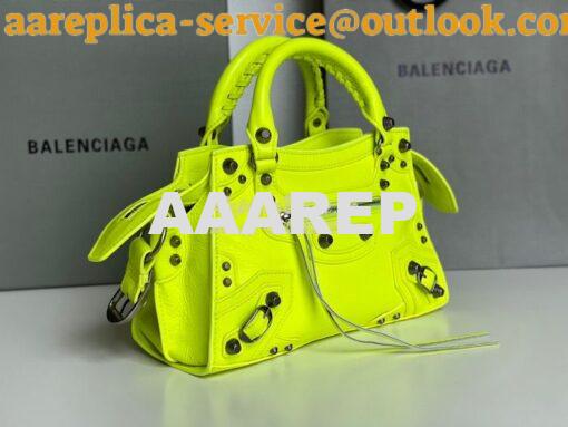 Replica Balenciaga Neo Cagole XS Handbag in Neon Yellow Arena Lambskin 3