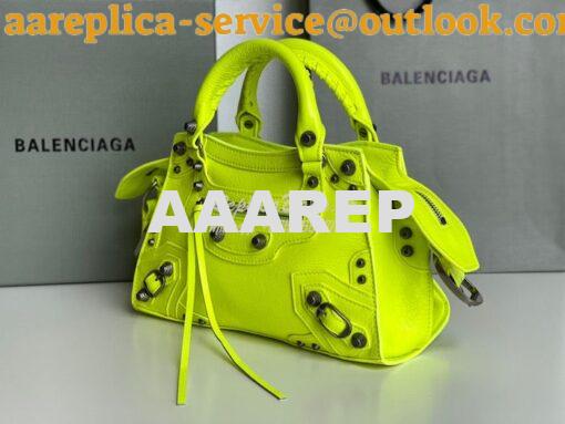 Replica Balenciaga Neo Cagole XS Handbag in Neon Yellow Arena Lambskin 4