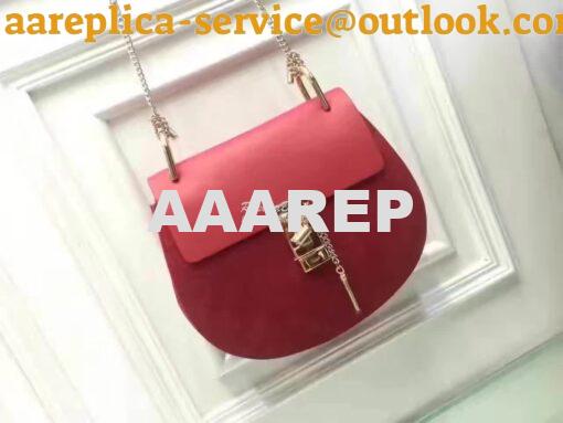 Replica Chloe Drew Shoulder bag Smooth and Suede Calfskin Red 5