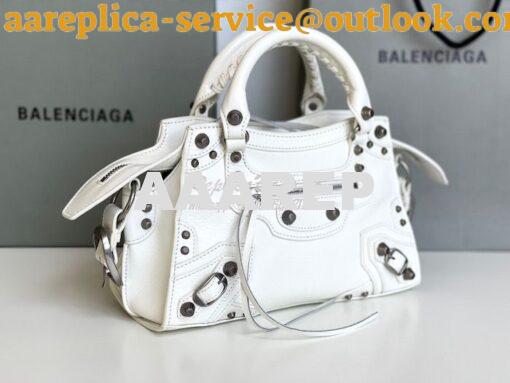 Replica Balenciaga Neo Cagole XS Handbag in White Arena Lambskin 70094 2