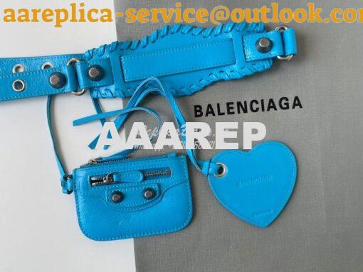 Replica Balenciaga Neo Cagole XS Handbag in Blue Arena Lambskin 700940 6