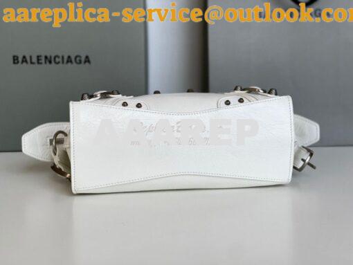 Replica Balenciaga Neo Cagole XS Handbag in White Arena Lambskin 70094 11