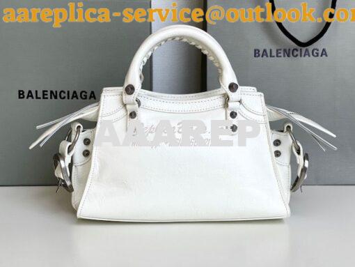 Replica Balenciaga Neo Cagole XS Handbag in White Arena Lambskin 70094 12