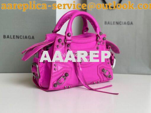 Replica Balenciaga Neo Cagole XS Handbag in Pink Arena Lambskin 700940 3