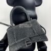 Replica Balenciaga Hourglass Top Handle Bag in Blue Suede Calfskin wit 18