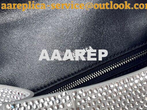 Replica Balenciaga Hourglass Top Handle Bag in Grey Suede Calfskin wit 11