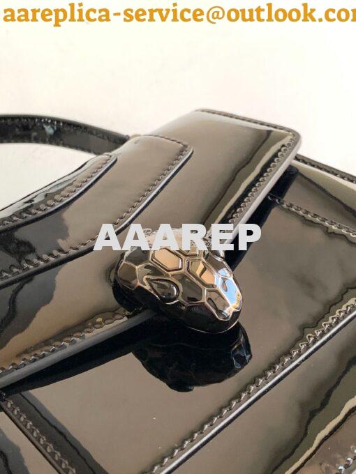 Replica Bvlgari Serpenti Forever Top Handle Shiny Brushed Leather 2932 3