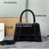 Replica Balenciaga Hourglass Top Handle Bag in Red Suede Calfskin with 18