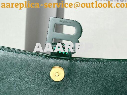 Replica Balenciaga Hourglass Top Handle Bag in Green Suede Calfskin wi 13