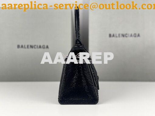 Replica Balenciaga Hourglass Top Handle Bag in Black Suede Calfskin wi 6