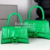 Replica Balenciaga Hourglass Top Handle Bag In Shiny Crocodile Embosse