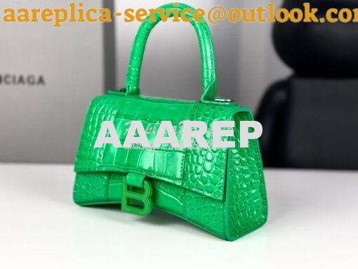 Replica Balenciaga Hourglass Top Handle Bag In Shiny Crocodile Embosse 5