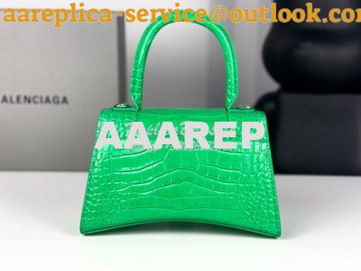 Replica Balenciaga Hourglass Top Handle Bag In Shiny Crocodile Embosse 6