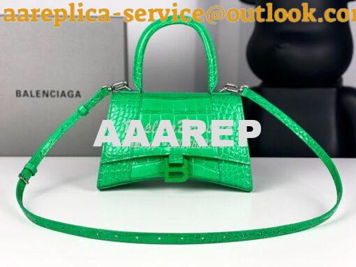 Replica Balenciaga Hourglass Top Handle Bag In Shiny Crocodile Embosse 14