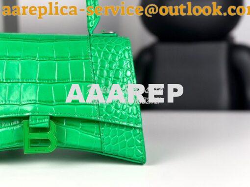 Replica Balenciaga Hourglass Top Handle Bag In Shiny Crocodile Embosse 16