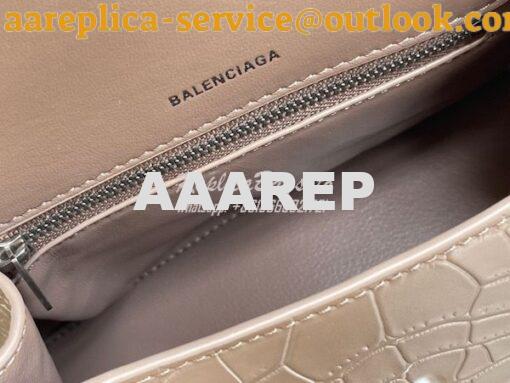 Replica Balenciaga Hourglass Top Handle Bag In Shiny Crocodile Embosse 22