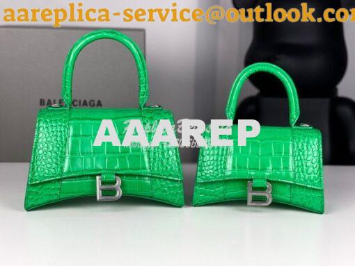 Replica Balenciaga Hourglass Top Handle Bag In Shiny Crocodile Embosse 2