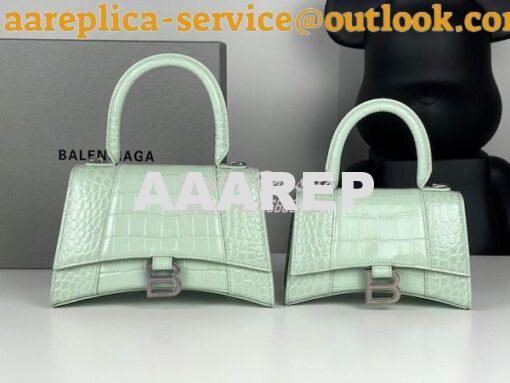 Replica Balenciaga Hourglass Top Handle Bag In Shiny Crocodile Embosse 2