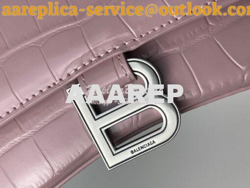 Replica Balenciaga Hourglass Top Handle Bag In Shiny Crocodile Embosse 26
