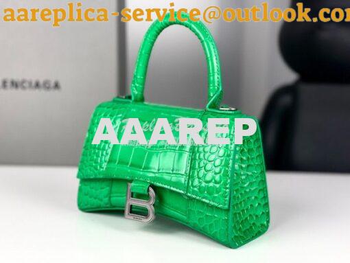 Replica Balenciaga Hourglass Top Handle Bag In Shiny Crocodile Embosse 18