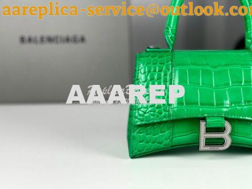 Replica Balenciaga Hourglass Top Handle Bag In Shiny Crocodile Embosse 20