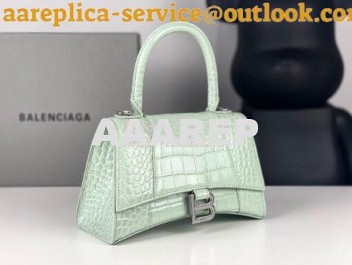Replica Balenciaga Hourglass Top Handle Bag In Shiny Crocodile Embosse 15