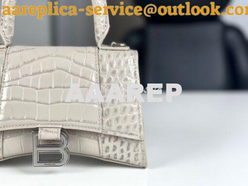 Replica Balenciaga Hourglass Top Handle Bag In Shiny Crocodile Embosse 7