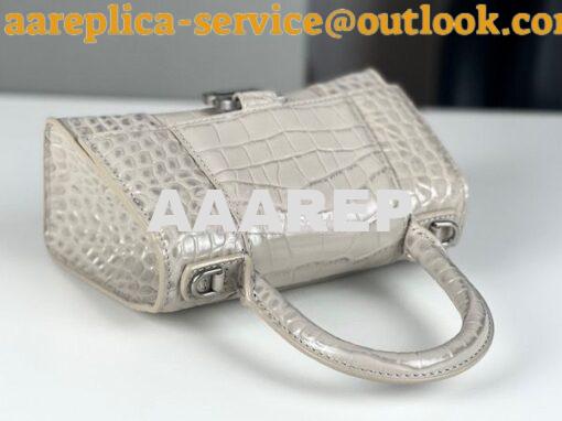 Replica Balenciaga Hourglass Top Handle Bag In Shiny Crocodile Embosse 8