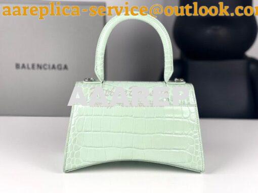 Replica Balenciaga Hourglass Top Handle Bag In Shiny Crocodile Embosse 24