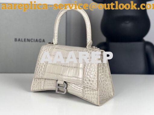 Replica Balenciaga Hourglass Top Handle Bag In Shiny Crocodile Embosse 19