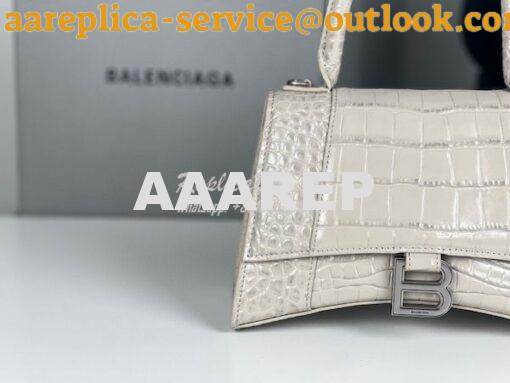 Replica Balenciaga Hourglass Top Handle Bag In Shiny Crocodile Embosse 20