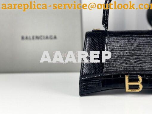 Replica Balenciaga Hourglass XS S Top Handle Handbag In Calfskin Croco 4