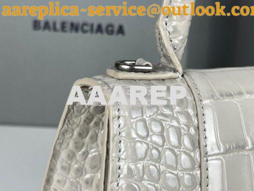 Replica Balenciaga Hourglass Top Handle Bag In Shiny Crocodile Embosse 23