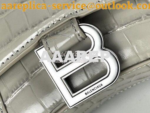Replica Balenciaga Hourglass Top Handle Bag In Shiny Crocodile Embosse 25
