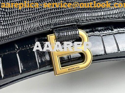 Replica Balenciaga Hourglass XS S Top Handle Handbag In Calfskin Croco 11