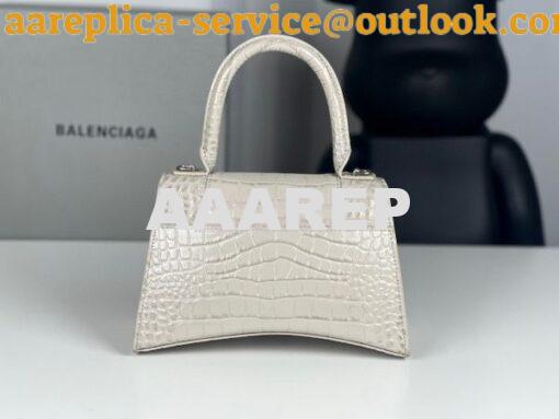 Replica Balenciaga Hourglass Top Handle Bag In Shiny Crocodile Embosse 32