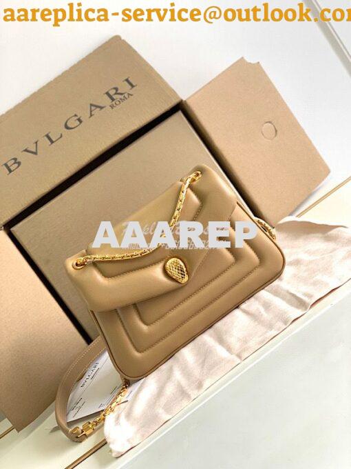 Replica Bvlgari Serpenti Reverse Small Shoulder Bag 292612 Brown