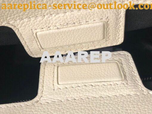 Replica Balenciaga Printed Textured-Leather Shopping Tote XXS White 5