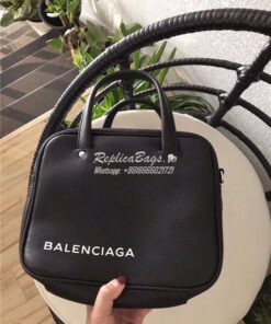 Replica Balenciaga Triangle Square XS bag in black calfskin leather 51