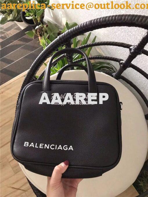 Replica Balenciaga Triangle Square XS bag in black calfskin leather 51