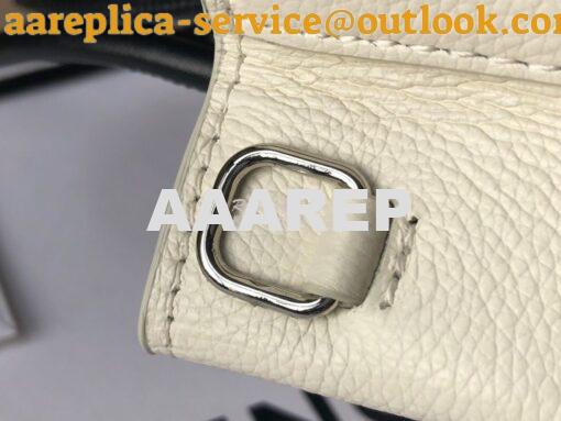 Replica Balenciaga Printed Textured-Leather Shopping Tote XXS White 7