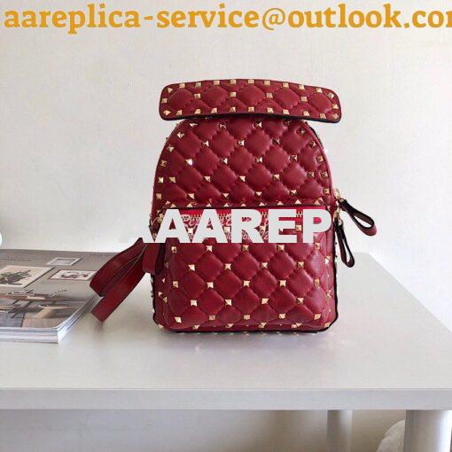 Replica Valentino Garavani Rockstud Spike Mini Leather Backpack Red