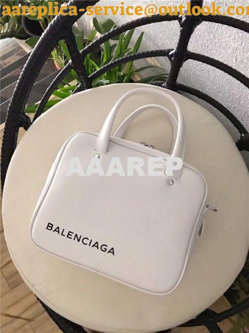Replica Balenciaga Triangle Square XS bag in white calfskin leather 51 2