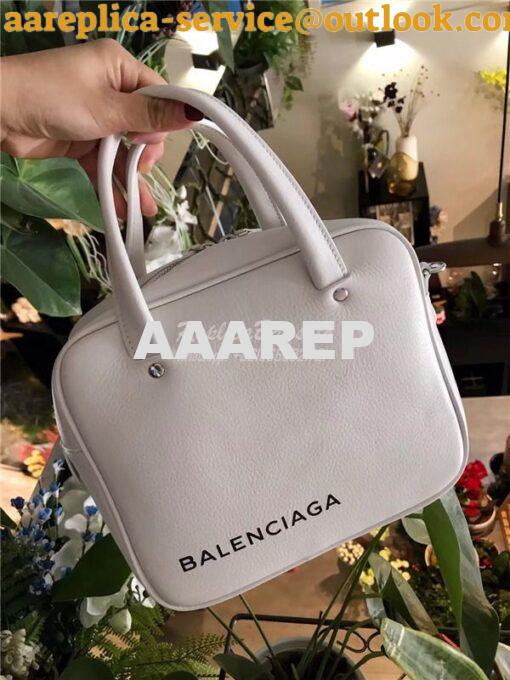 Replica Balenciaga Triangle Square XS bag in white calfskin leather 51 10