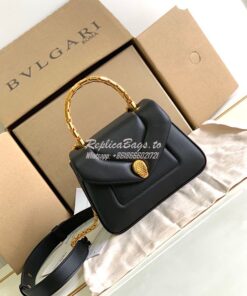 Replica Bvlgari Serpenti Reverse Top Handle 292127 Black