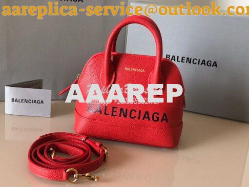 Replica Balenciaga Ville Top Handle Bag In Red Small Grain Calfskin 55