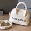 Replica Balenciaga Ville Top Handle Bag In White Small Grain Calfskin