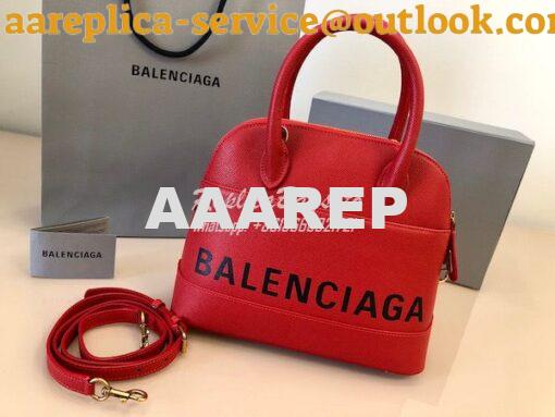 Replica Balenciaga Ville Top Handle Bag In Red Small Grain Calfskin 55 9